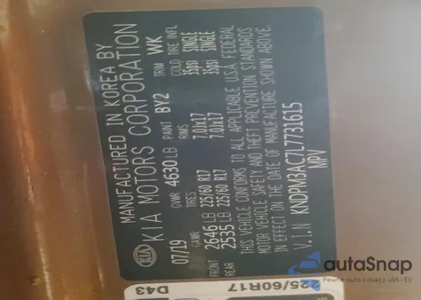 2020 Kia Sportage Lx из США, поврежденный, VIN KNDPM3AC7L7731615